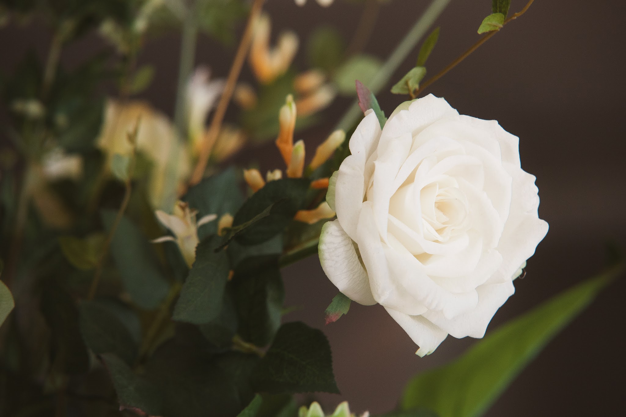 Weiße Rose in der Hochzeitsdekoration